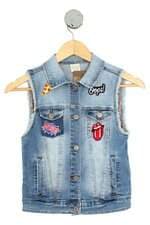 colete Zara kids azul com patch