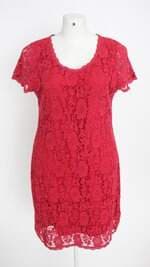 vestido de renda feminino vermelho com forro