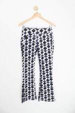 calça de tecido debrum feminina branca estampada