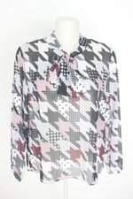 blusa manga longa quintess feminina estampada com transparência