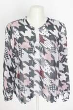 blusa quintess feminina estampada com transparência