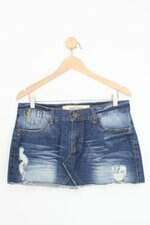 saia jeans feminina azul