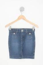 saia jeans carmim feminino azul com fenda