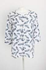 camisa renner feminina branca estampada com fenda
