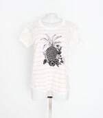 blusa Maria Filó feminina estampada com renda e silk