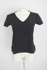 blusa enfim feminina preta com aplique