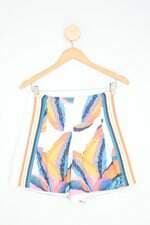 shorts feminino estampado com forro e pregas