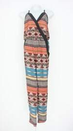 macacão feminino estampado com transparência