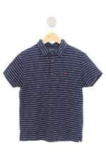camisa polo alfaiataria são paulo kids azul