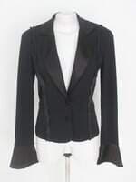 blazer bahal feminino preto com aplique