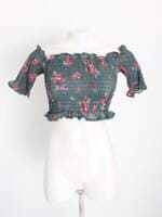 blusa ciganinha feminina estampada com transparência