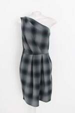 vestido fórum feminino xadrez assimétrico