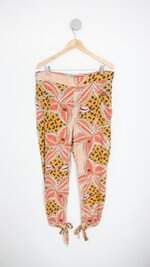 calça de tecido feminina estampada