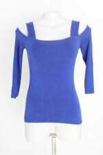blusa de malha feminina azul