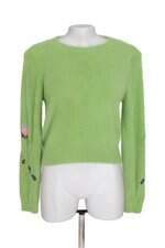 blusa de tricô feminina verde com bordado