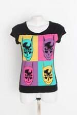 blusa dc comics feminina estampada com silk