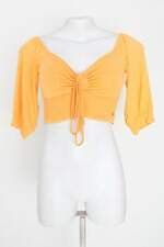 blusa feminina amarela com franzido