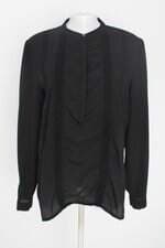 blusa yessica feminina preta com pregas e renda