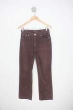 calça de tecido feminino marrom