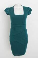 vestido fórmula jovem feminino verde com pregas