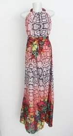 vestido my place feminino estampado com drapeado e faixa na cintura