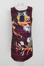 vestido feminino vermelho estampado