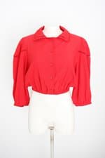camisa cropped fleche d'or feminina vermelha