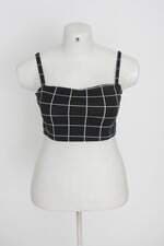 cropped renner feminino preto xadrez