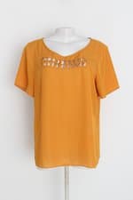 blusa rubinella feminina amarela com recortes