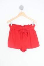 shorts renner feminino vermelho com pregas