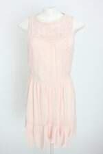 vestido zara feminino rosa com bordado e forro