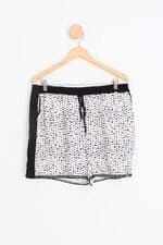 shorts feminino estampado com recortes