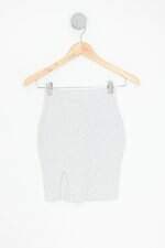 saia trademark feminina cinza com fenda