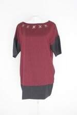 vestido aha feminino vinho com aplique