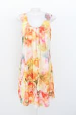 vestido enjoy feminino colorido com com forro e drapeado