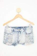 shorts jeans Feeling Clothing feminino azul com silk