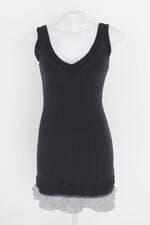 vestido espaco fashion feminino preto com recortes