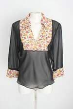 blusa feminina estampada com transparência