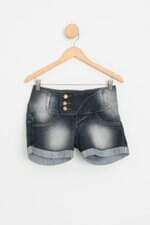 shorts jeans feminino azul com barra italiana