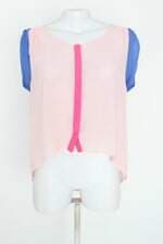 blusa that`s it feminina multicolor com babado e transparência