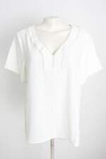 blusa feminina off white com brilho