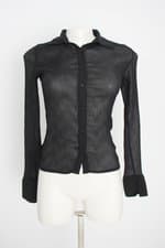 camisa marisa feminina preta com franzido
