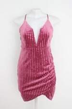 vestido forever21 feminino rosa com drapeado e paetê