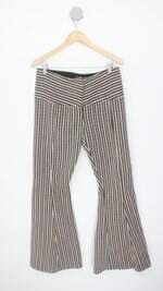 calça de tecido mixed feminina listrada