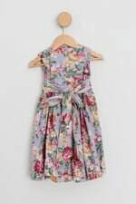 vestido mio bebe kids ESTAMPADO com forro e drapeado