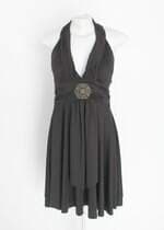 vestido vanguard feminino preto com aplique