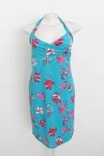 vestido feminino azul estampado