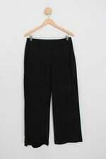 calça social alcacuz feminina preta com barra italiana e pregas