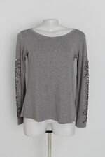 blusa as marias feminina cinza com aplique