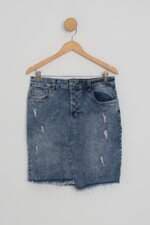 saia jeans tnw feminina azul